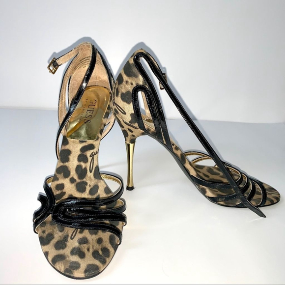 Super sexy Guess high heel sandals size 6.5 Animal print - Picture 1 of 9